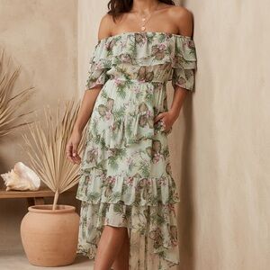 Floral Off-Shoulder Maxi Dress